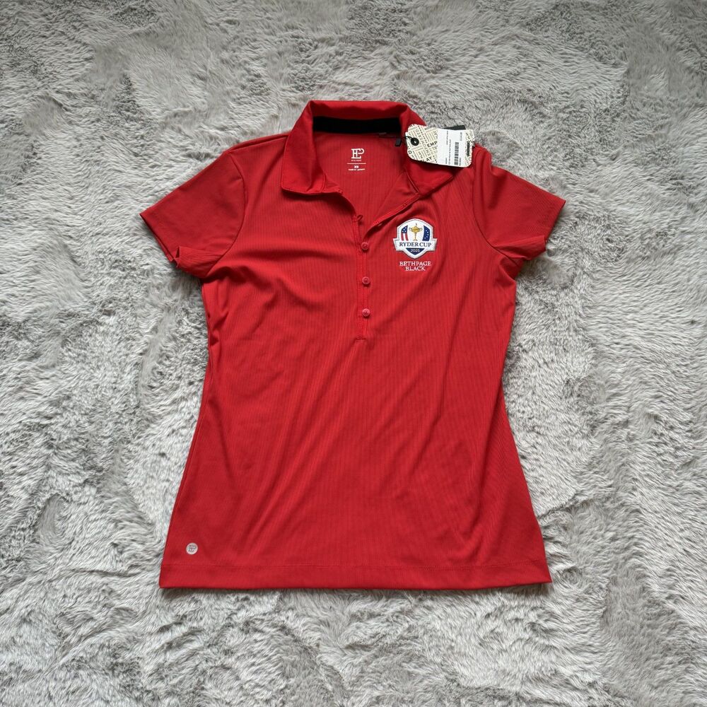 EP NEW YORK GOLF POLO SHIRT RYDER CUP 2025 BETHPAGE WOMENS XS BUTTON LOOP $114